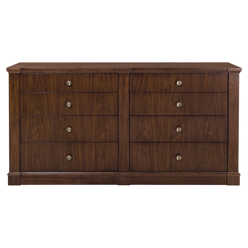 Alaine Modern Classic Brown Walnut Wood Double Dresser|