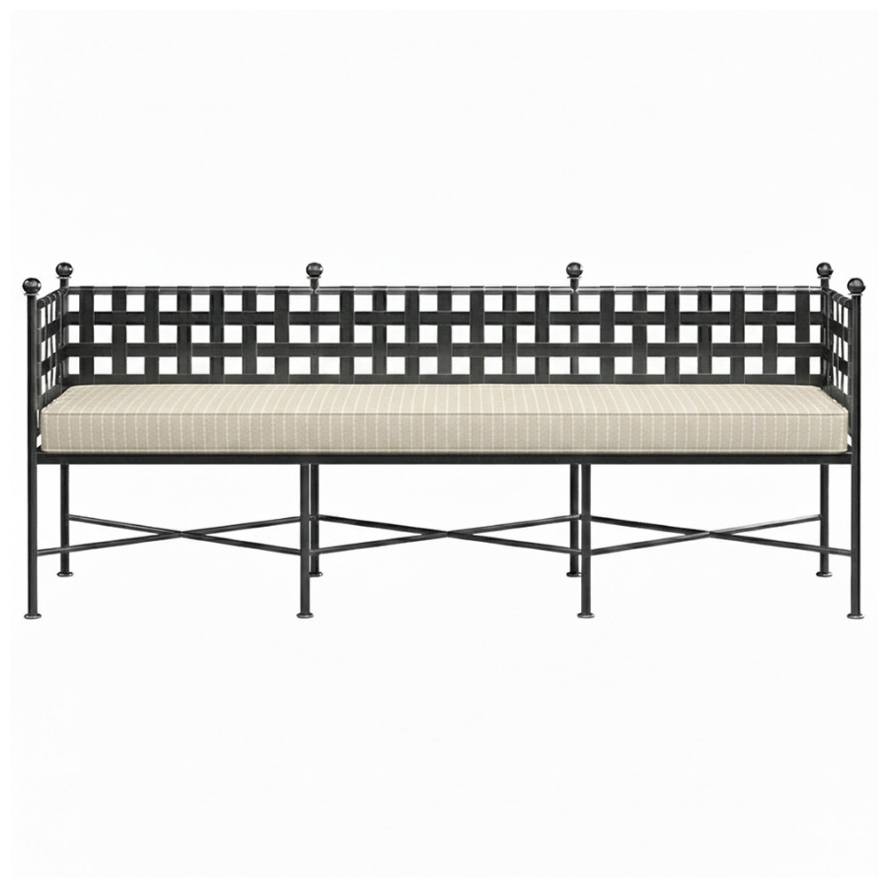 Aurore French Country Trail Cloud Iron Outdoor Garden Bench|