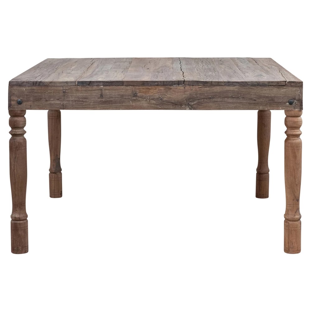 Shania Updated Traditional Brown Reclaimed Wood Square Dining