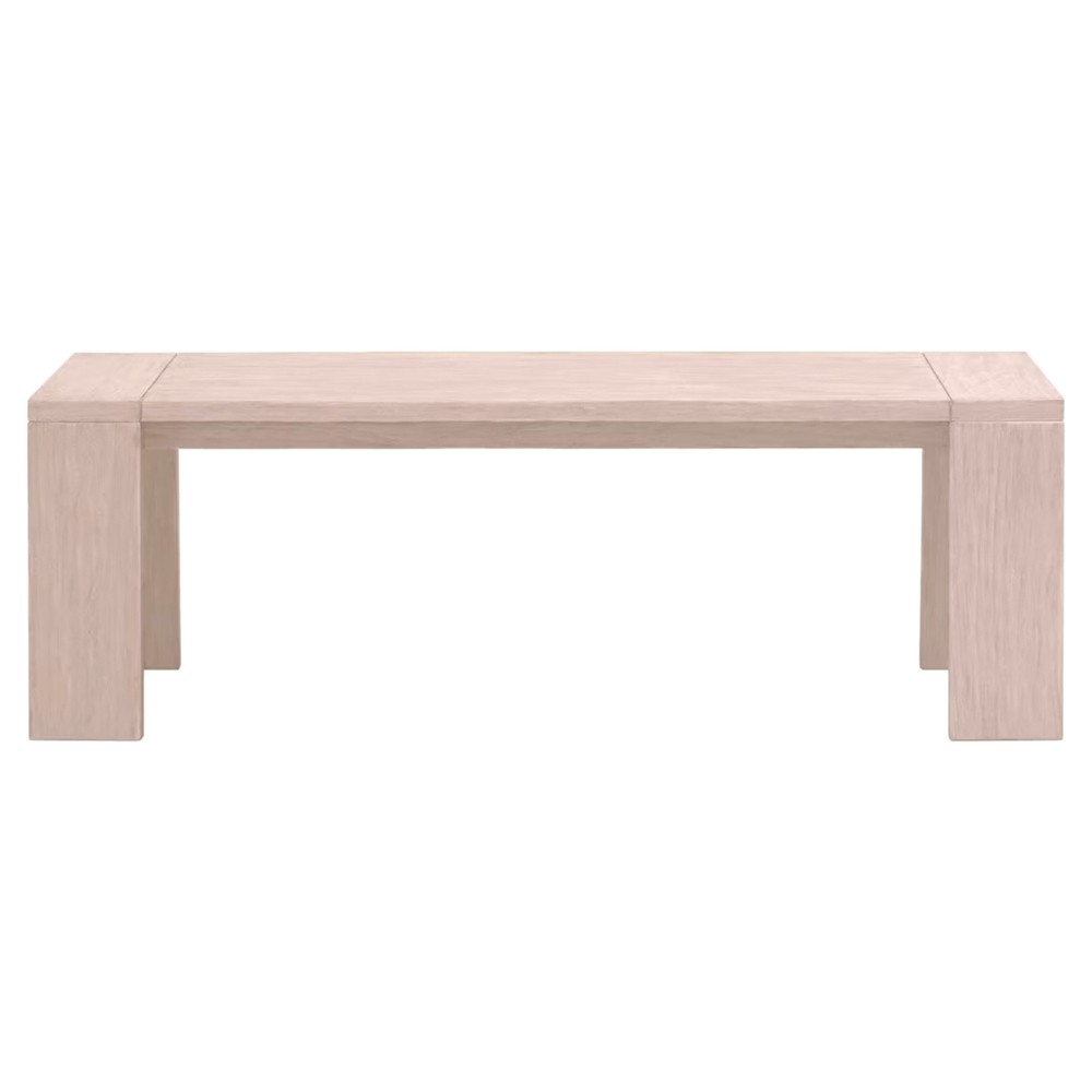Samuel Coastal Beach Washed Teak Outdoor Dining Bench|