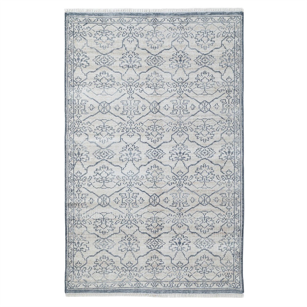Azalea Traditional Blue Oushak Patterned Indoor Outdoor Hand