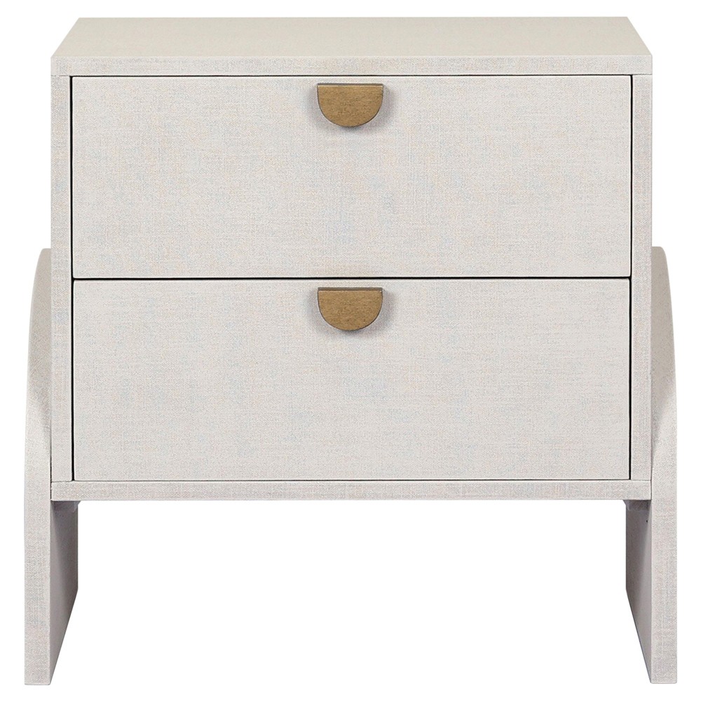 Maya Modern Classic Cream Painted Linen Nightstand|