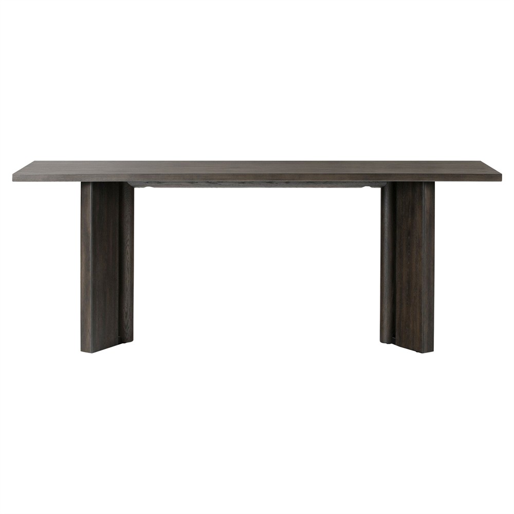 Jonathan Rustic Lodge Smoked Black Oak Rectangular Console Table|