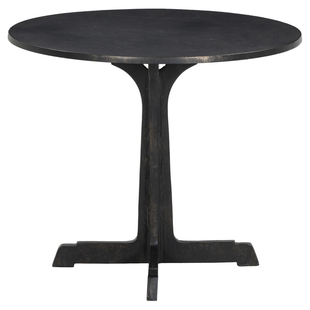 Malloy Updated Traditional Bronze Aluminum Round Outdoor Dining Table - 36"|