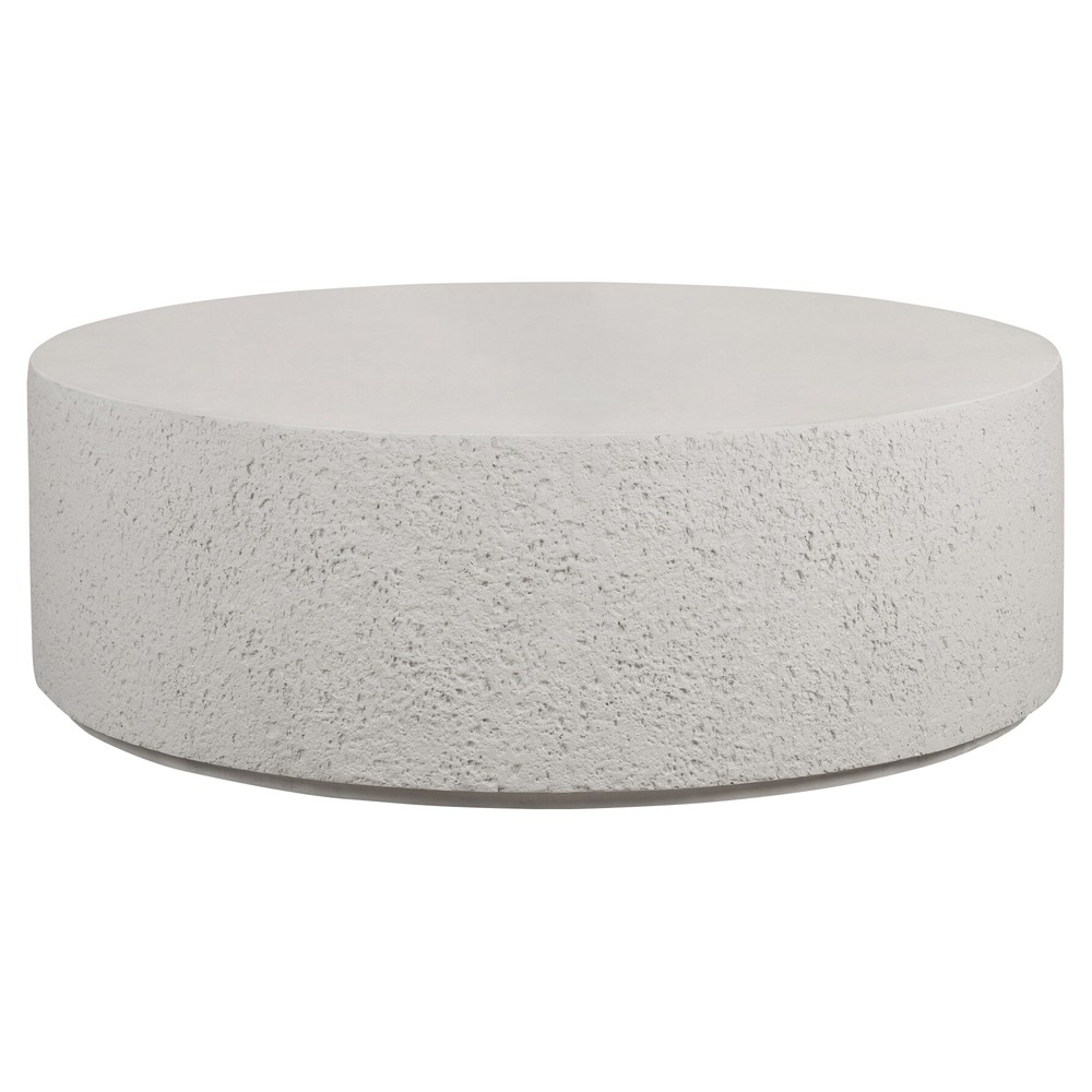 Lucienne Modern Classic White Concrete Round Outdoor Coffee Table|