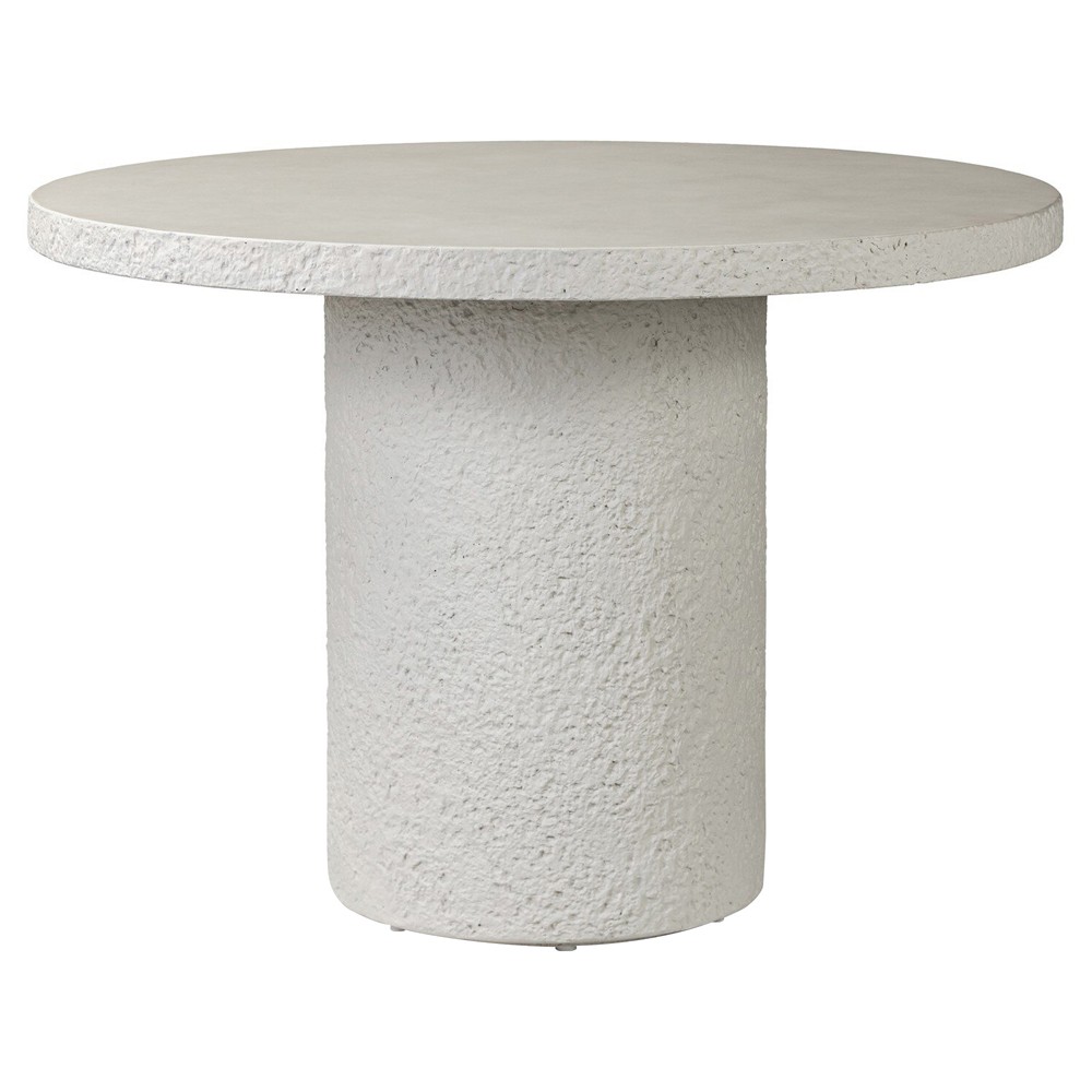 Lucienne Modern Classic White Concrete Round Outdoor Dining Table - 42"|