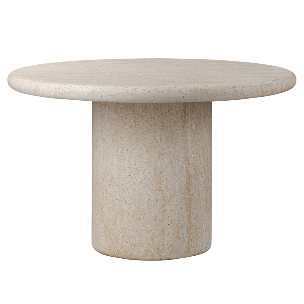 Regine Modern Classic Beige Concrete Round Outdoor Dining Table - 48"|