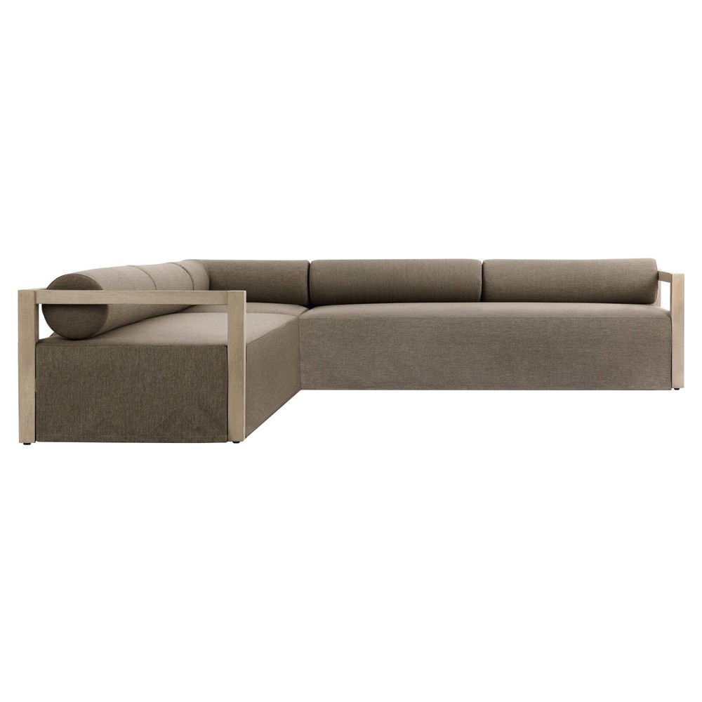 Laskin Modern Classic Brown Teak Corner Outdoor Sectional - 124"|