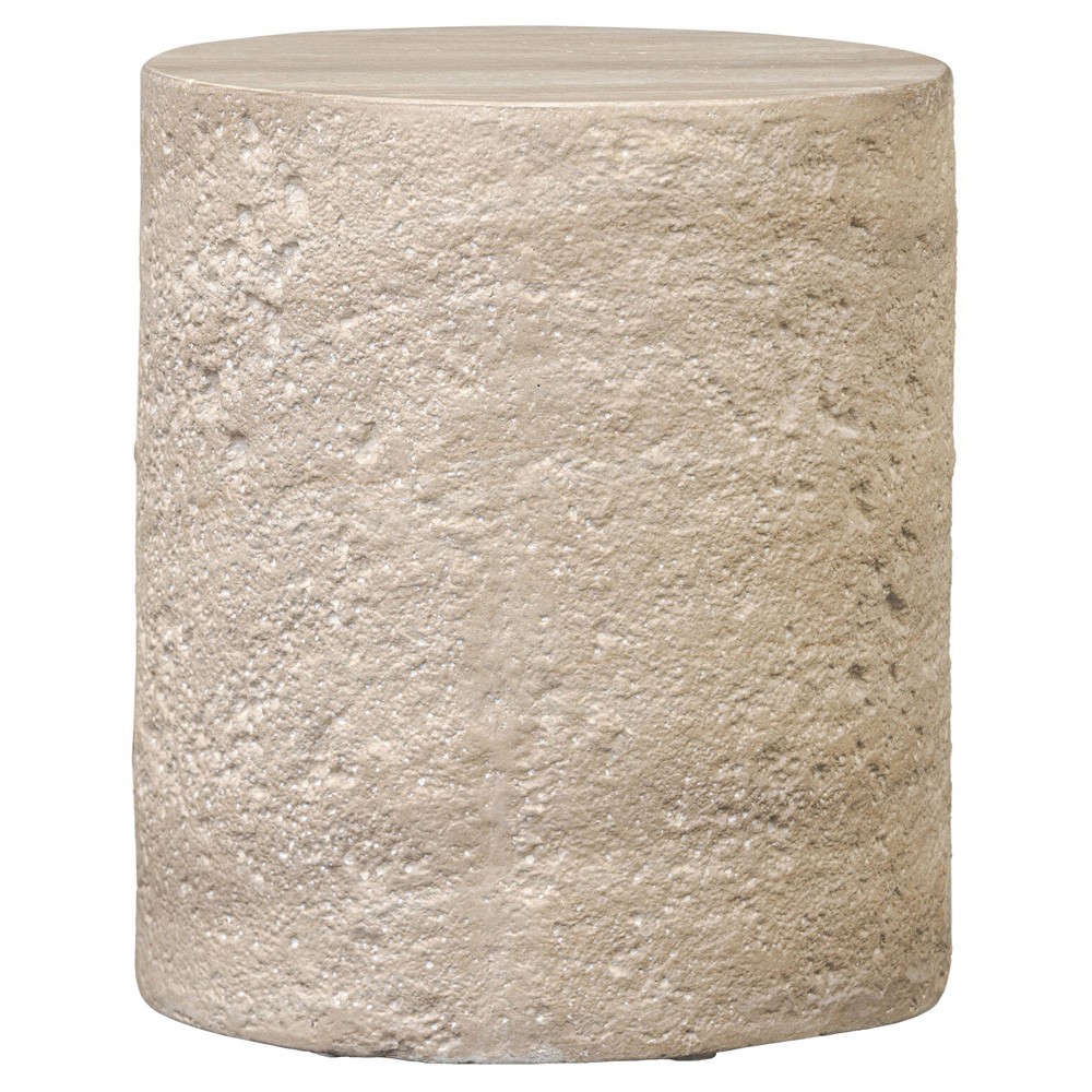 Ettis Veined Ivory Outdoor End Table|