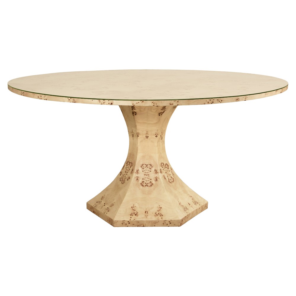 Worlds Away Bryce Modern Classic Brown Burl Dining Table 51