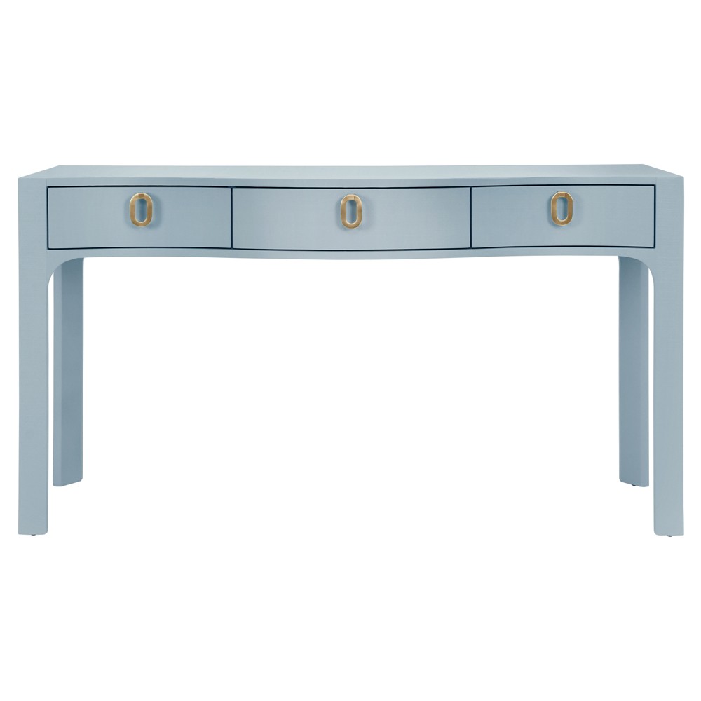 Worlds Away Sabrina Modern Classic Light Blue Textured Linen