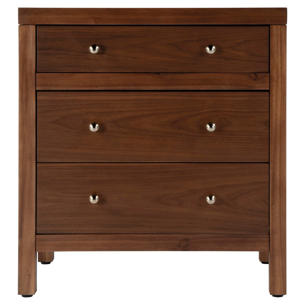 Shay Modern Classic Dark Brown Acacia Wood Nightstand|