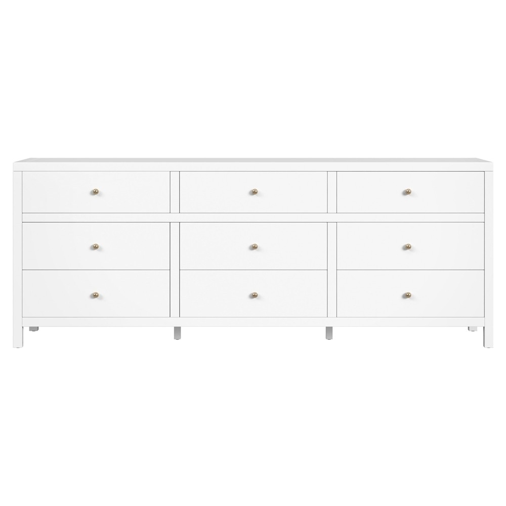 Shay Modern Classic White Acacia Wood Dresser|