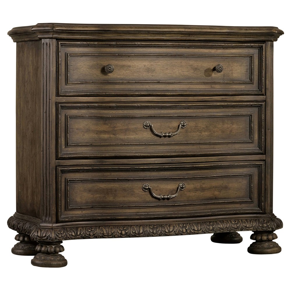 Riley French Country Distressed Brown Wood Bachelor Chest Dresser|