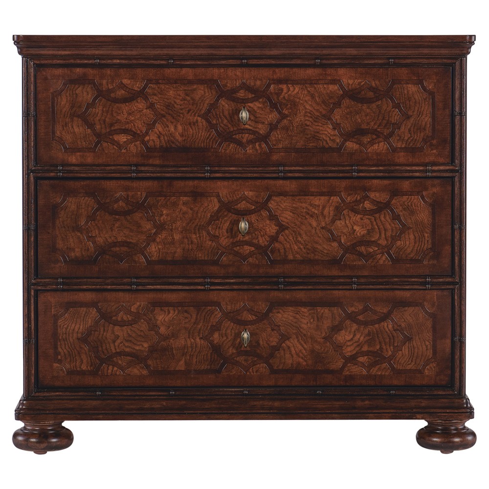 Harvey Updated Traditional Cherry Wood Wide Nightstand Wide (Over