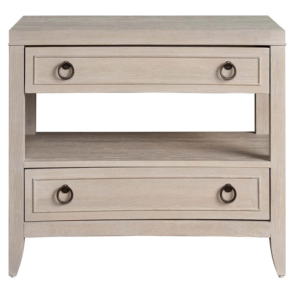 Adelina Modern Classic White Oak Wide Nightstand|
