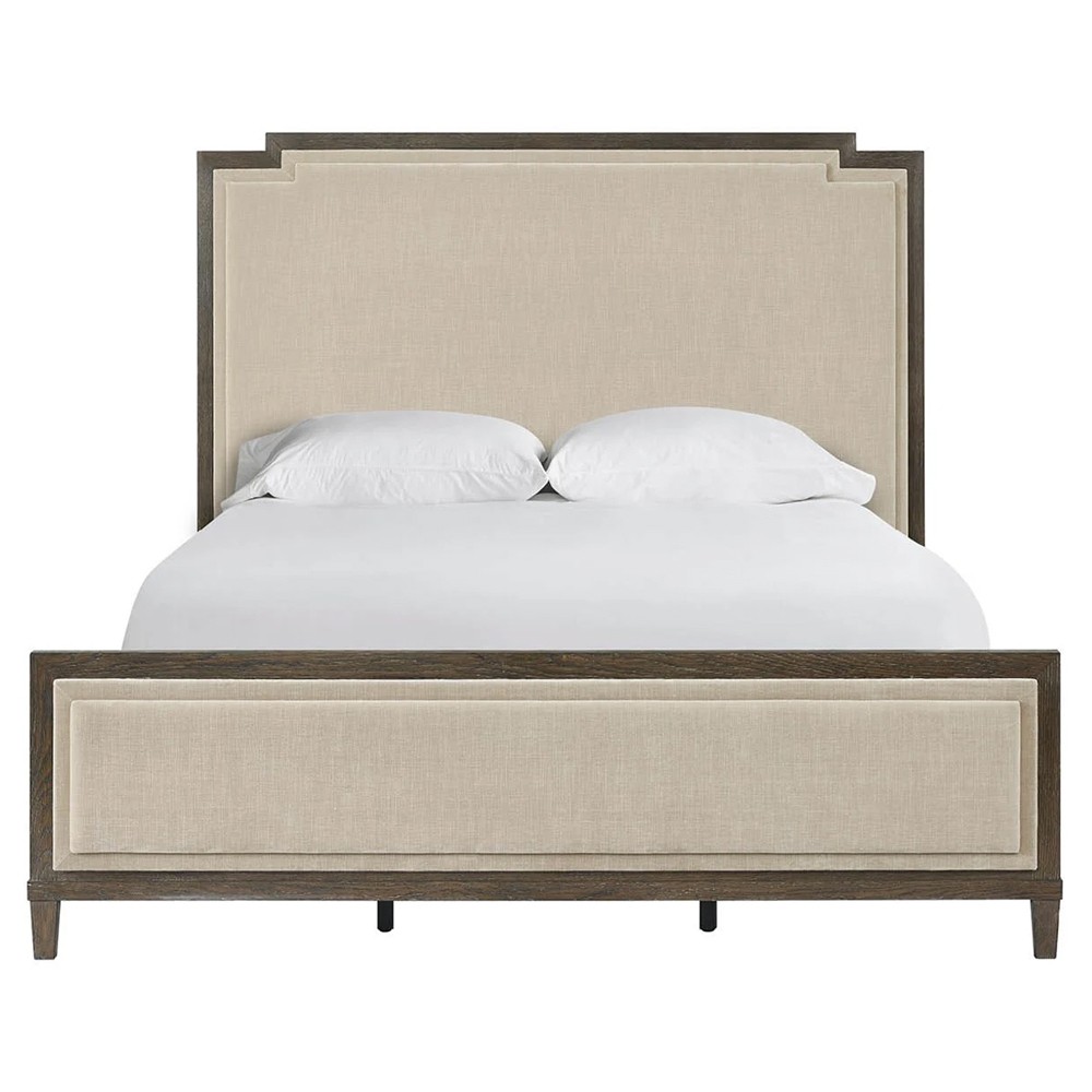 Shara Modern Classic Brown Oak Bed - Queen|
