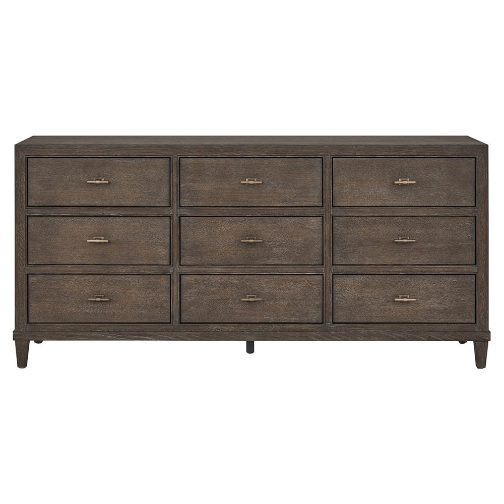 Shara Modern Classic Brown Oak Triple Dresser|