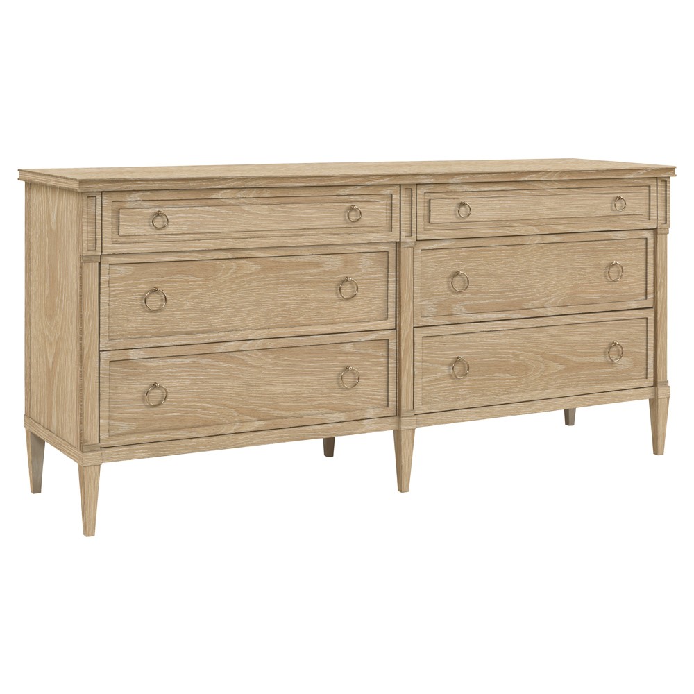 Century Maison French Country Blonde Cerused Oak Double Dresser|
