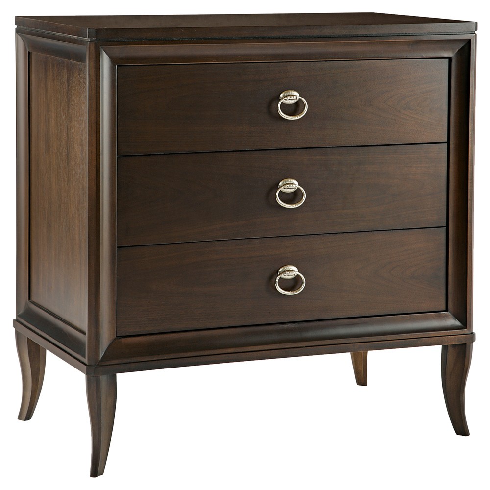 Century Tribeca French Country Brown Maple Wood Wide Nightstand|