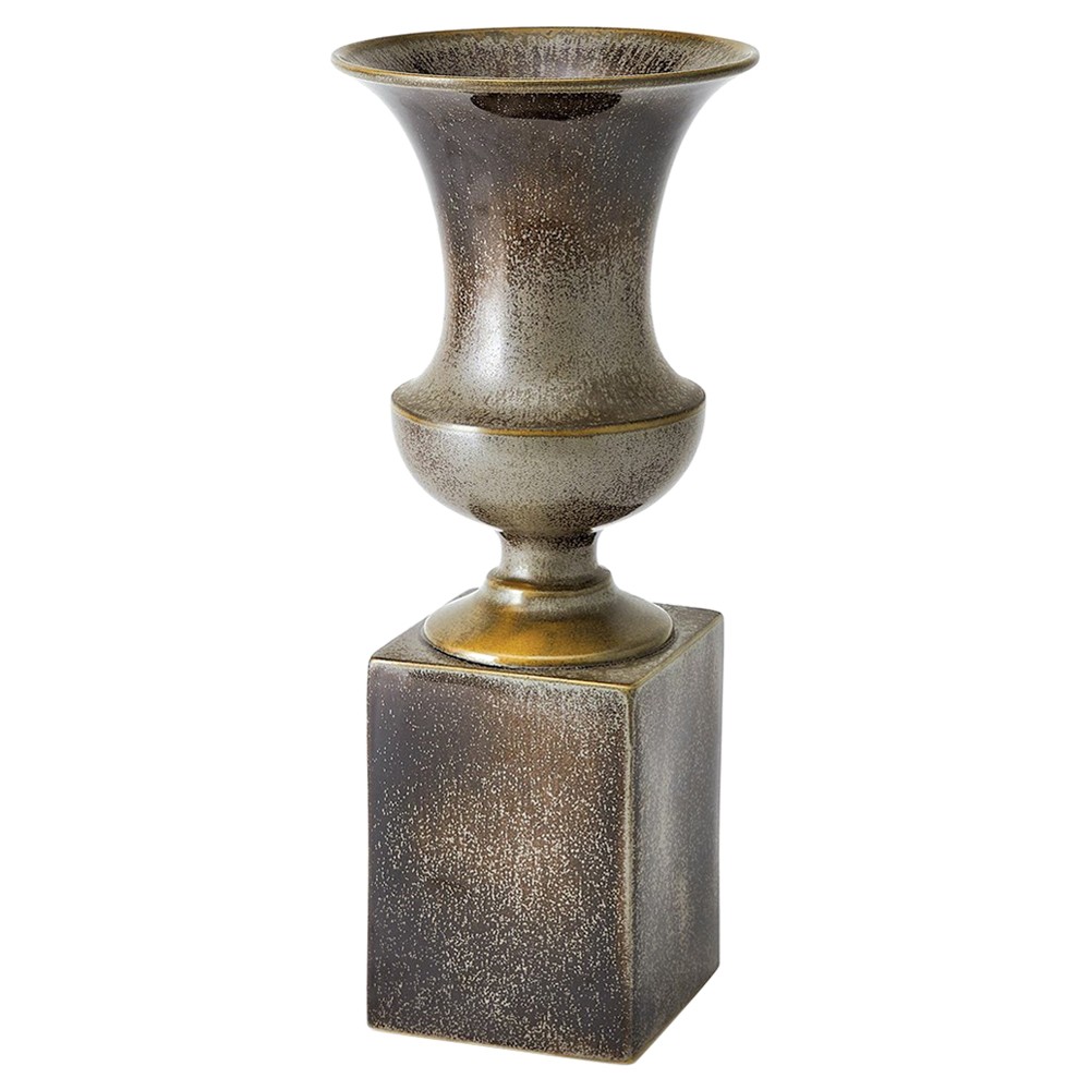 Fiona Updated Traditional Reactive Silver Ceramic Trumpet Vase|