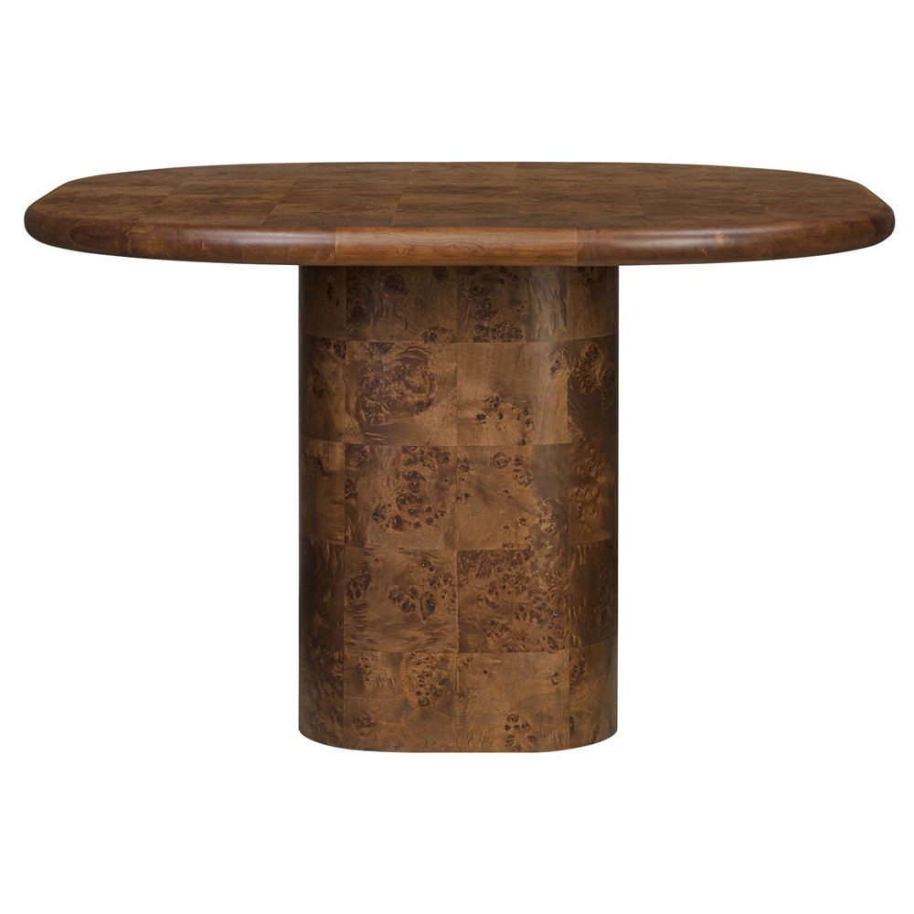 Malko Dark Brown Mappa Burl Dining Table - 48