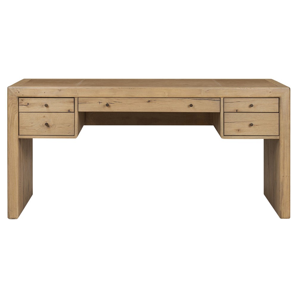 Nico Modern Classic Palermo Leather Natural Oak Desk|
