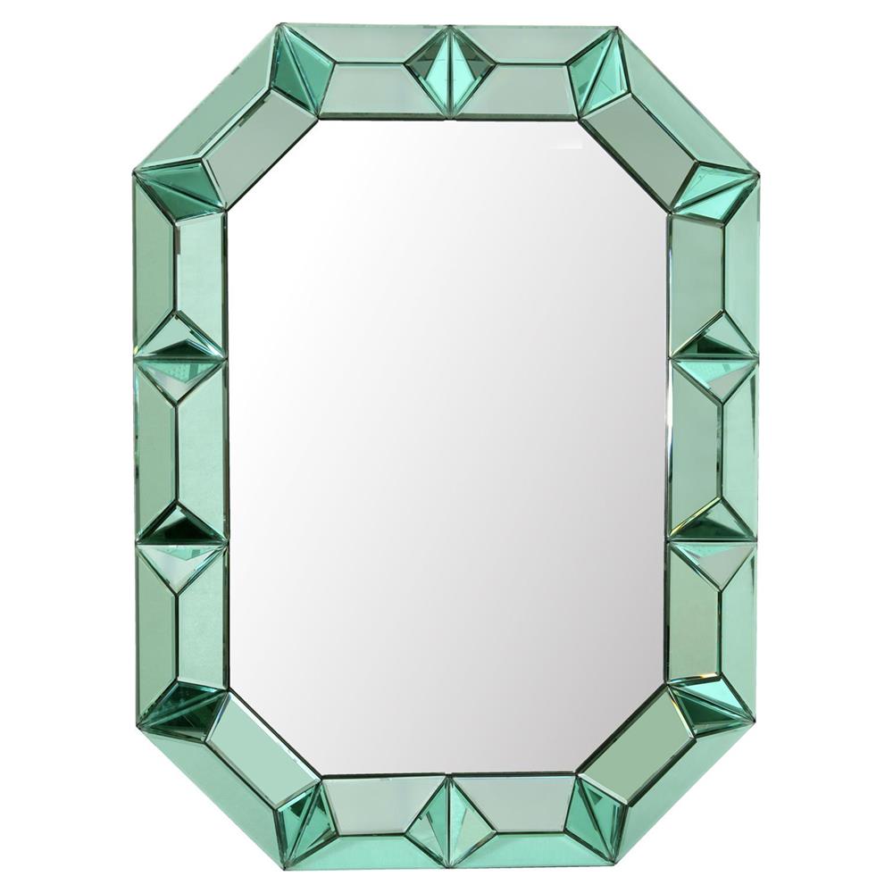 Romano Hollywood Regency Peridot Green Framed Wall Mirror|