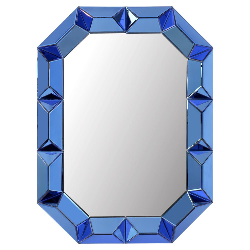 ハリウッドリージェンシー　ミラー Villa & House Romano Hollywood Regency Blue Frame Mirror