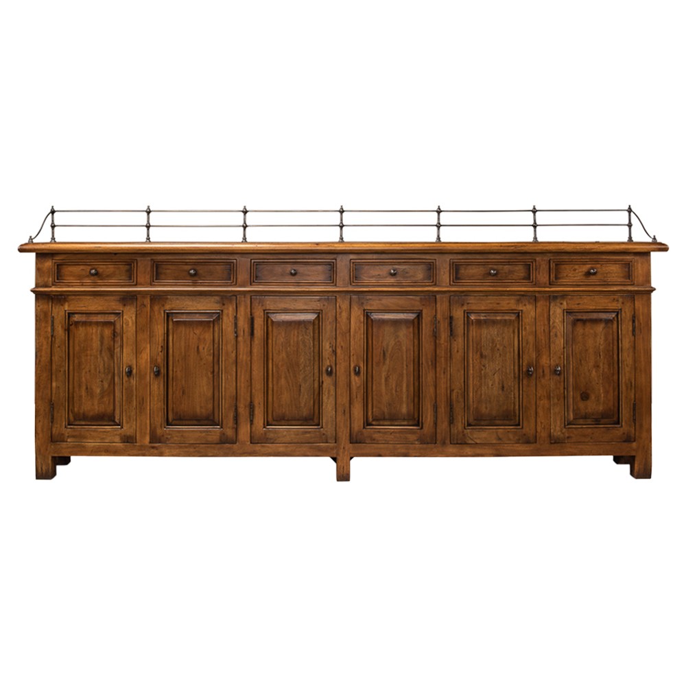 Serenity Updated Traditional Brown Acacia Wood Sideboard|