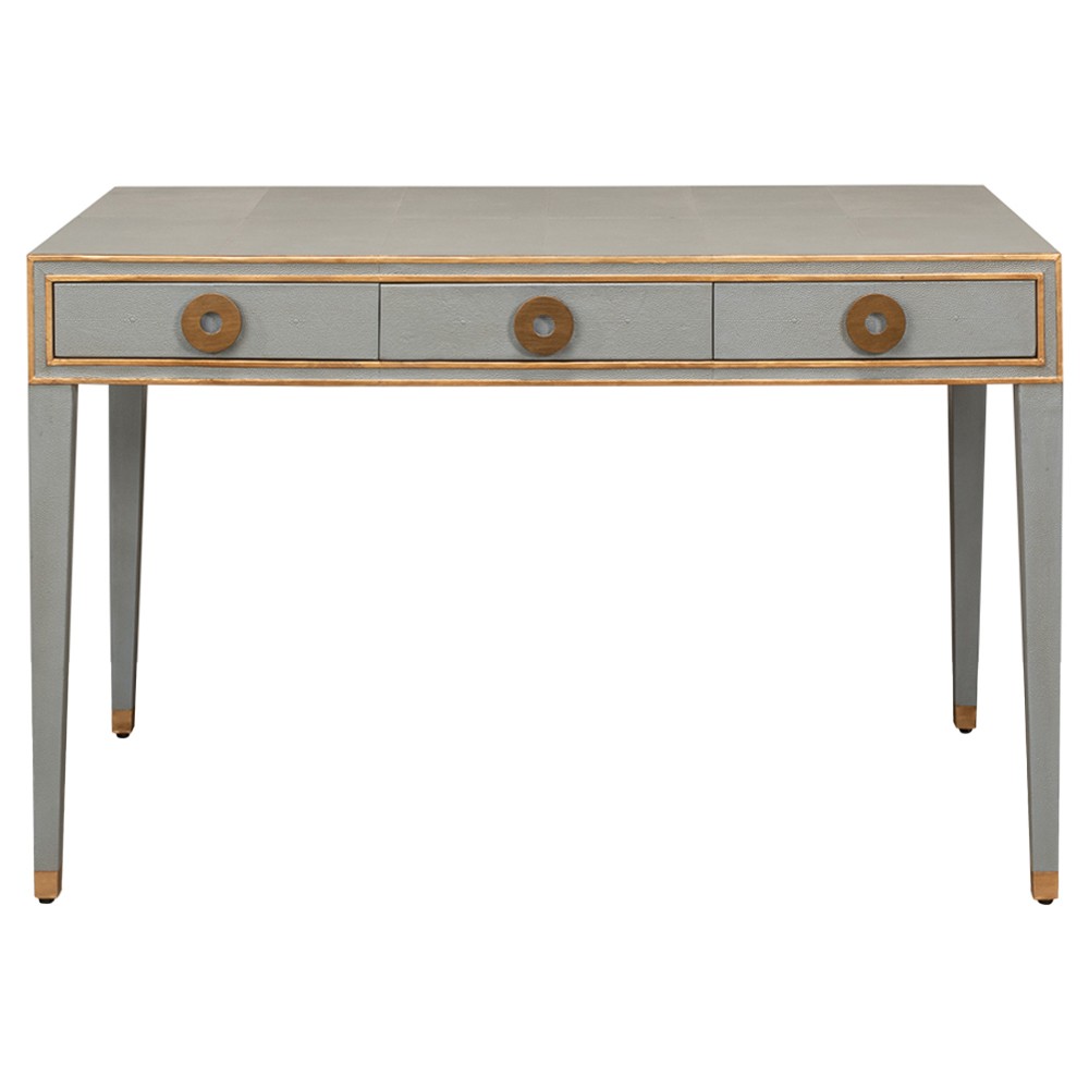 Levi Modern Classic Grey Shagreen Leather Desk|