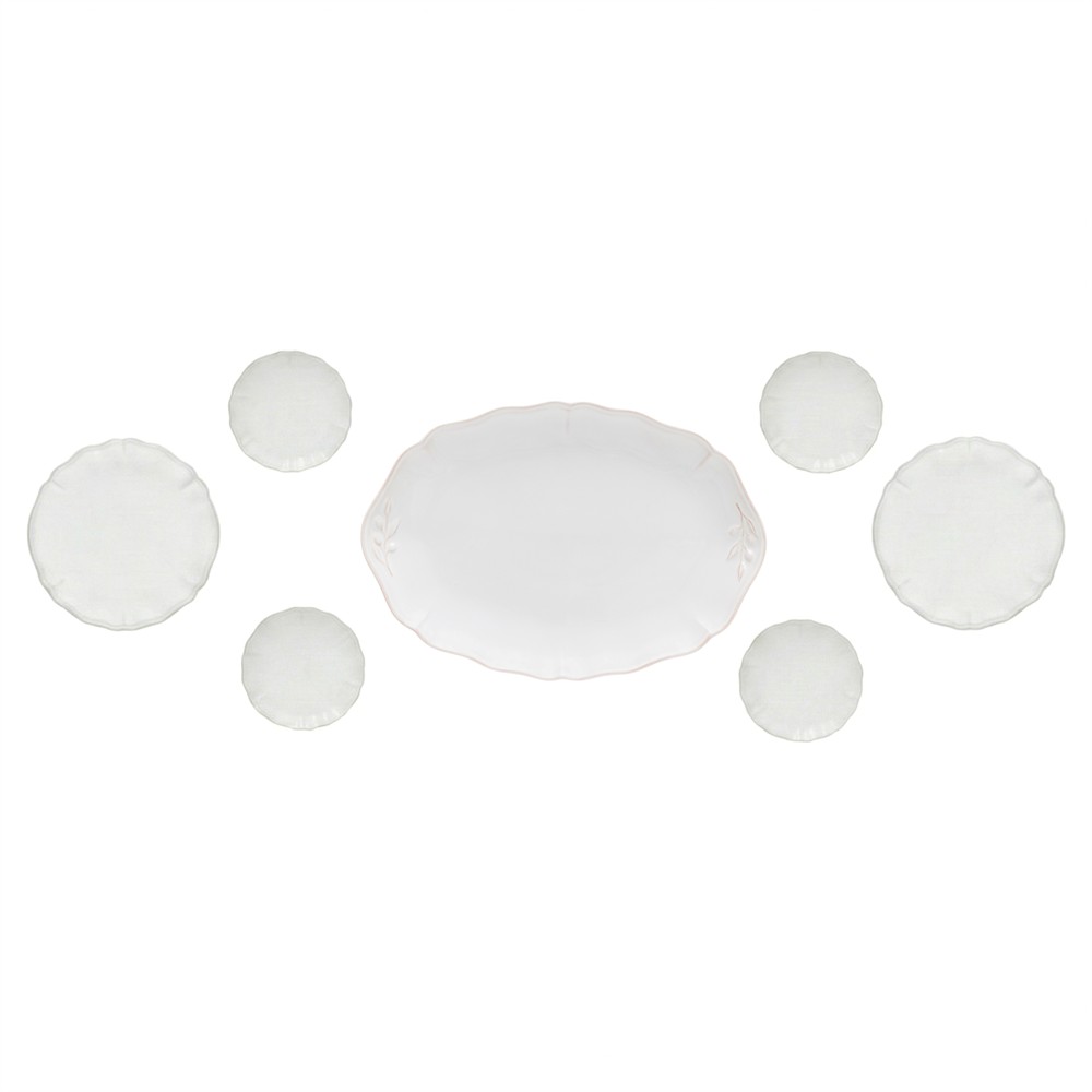 Alentejo Updated Traditional White Plates - Set of 7|