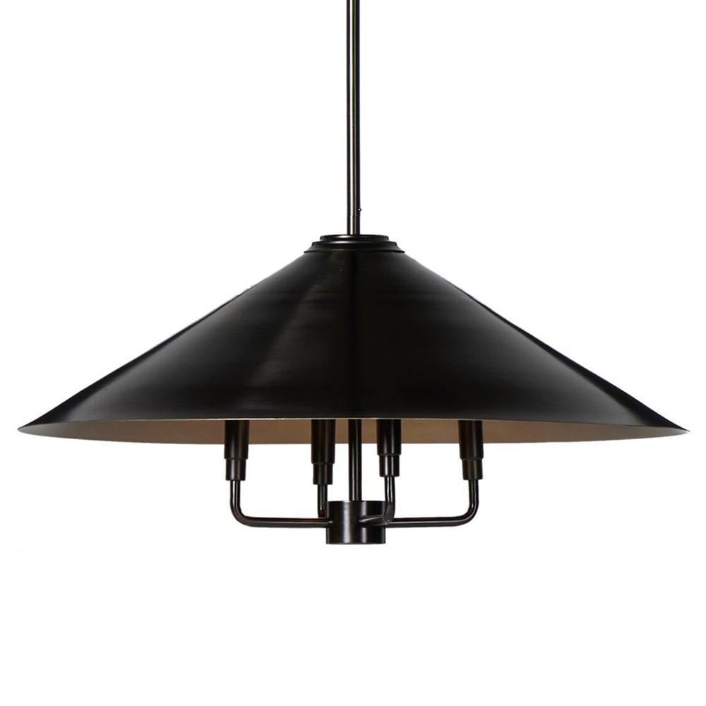 Siriano Updated Traditional Bronze Shade Antique Brass Iron Chandelier|