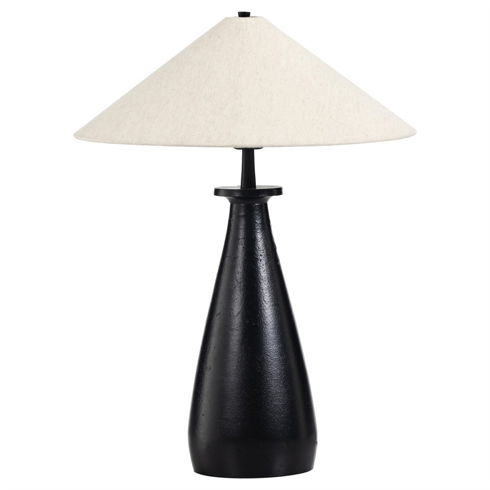 Iris Updated Traditional Matte Black Aluminum Table Lamp|