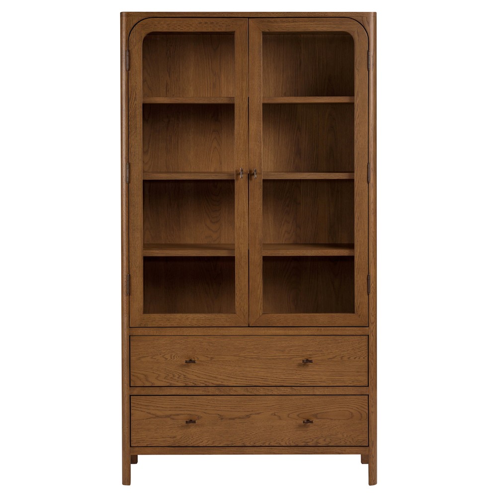 Abdiel Modern Classic Brown Wood Display Cabinet|