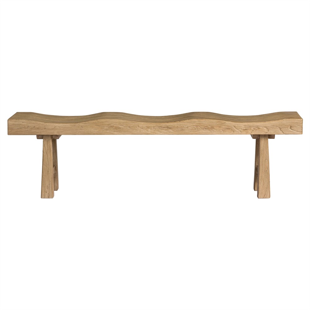 Kellan Modern Classic Brown Reclaimed Elm Wood Entryway Bench|