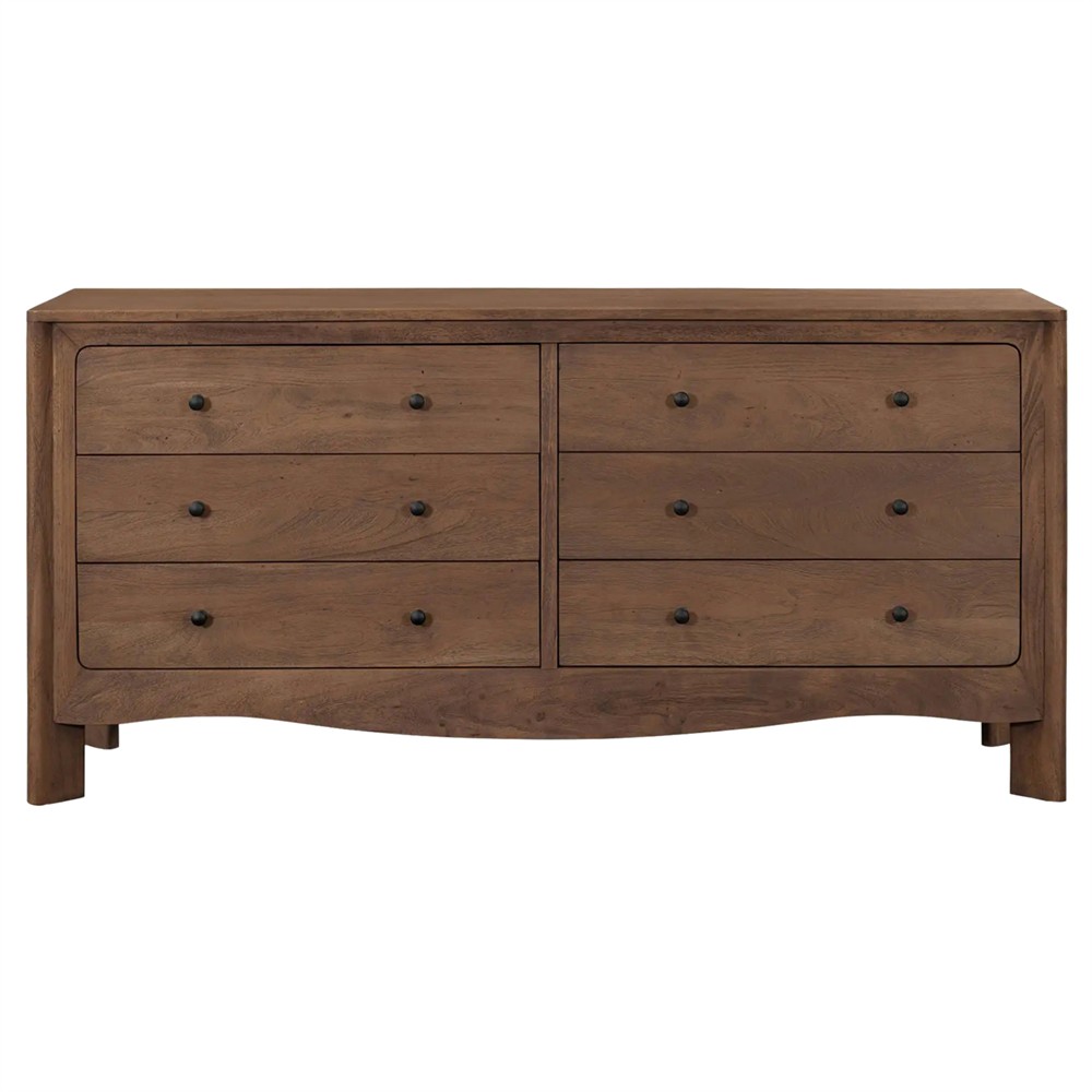 brown dress white heels Curved 6 Drawer Double Dresser Dark Brown Acacia Wood 58 inch – SLATE CUSTOM