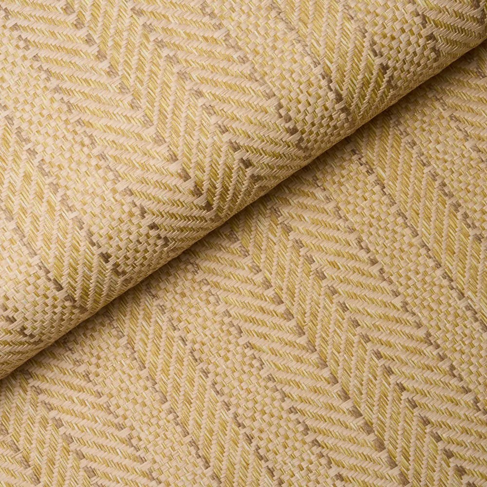 Schumacher Zig Zag Paperweave Sesame Herringbone Stripe Wallpaper by ...