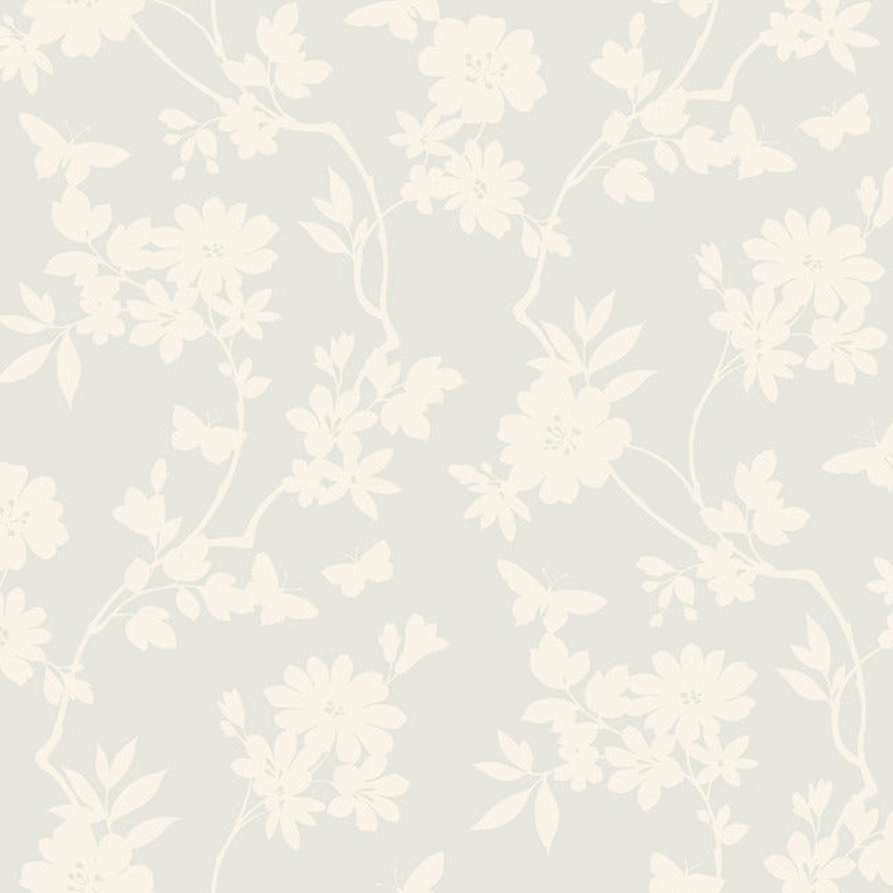 Flutter Vine White French Country Wallpaper | Kathy Kuo Home