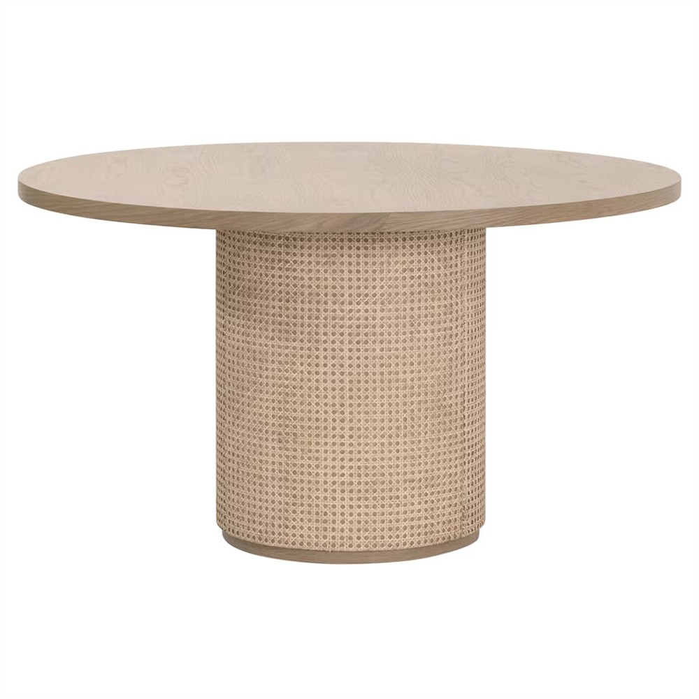 Jameel Coastal Beach Natural Oak Round Dining Table - 54''|