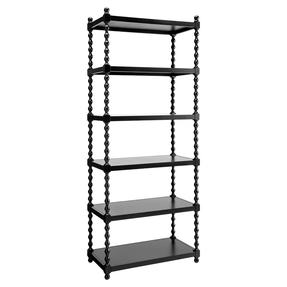 Thalen Updated Traditional Black Wood Spindle Bookcase|