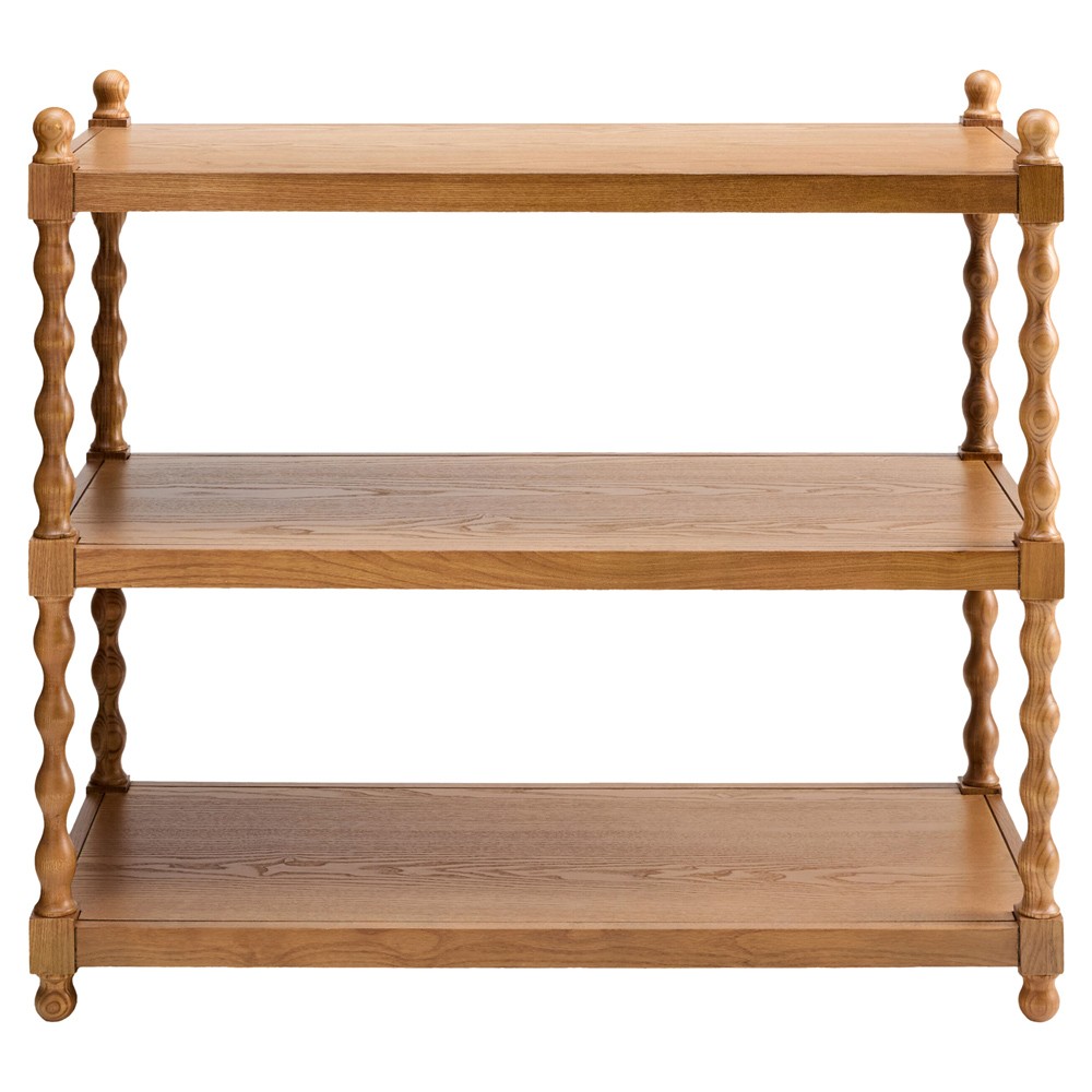 Thalen Updated Traditional Brown Wood Spindle Console Table|