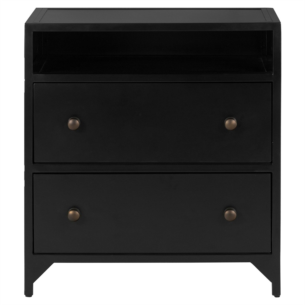 Stancil Modern Classic Black Iron Nightstand|