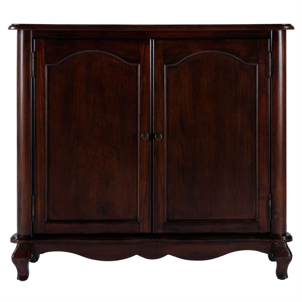 Greyson Updated Traditional Dark Brown Wood Media Cabinet - 36"|