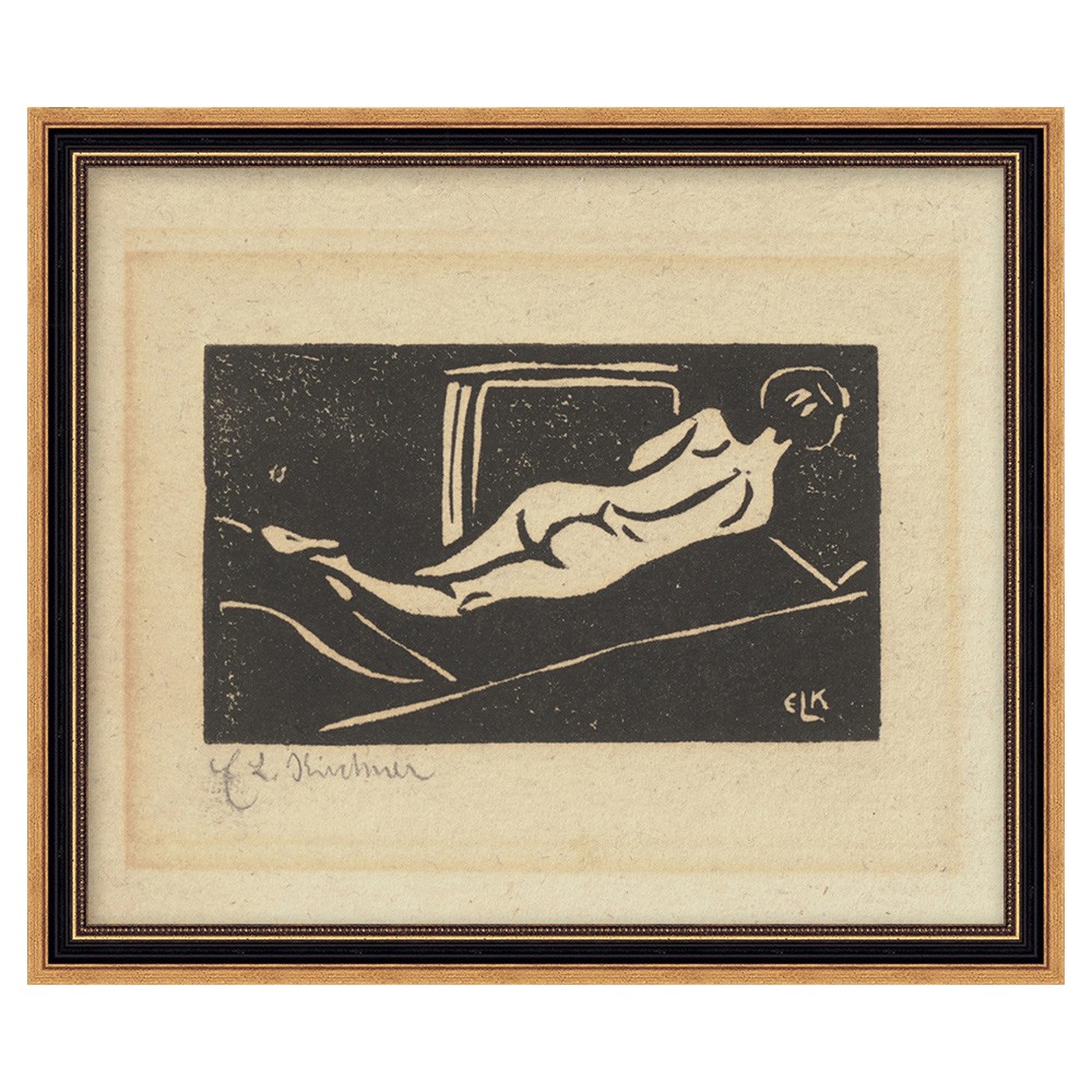 Sybil Updated Traditional Black Figure Gold Frame Illustration - 11x13|
