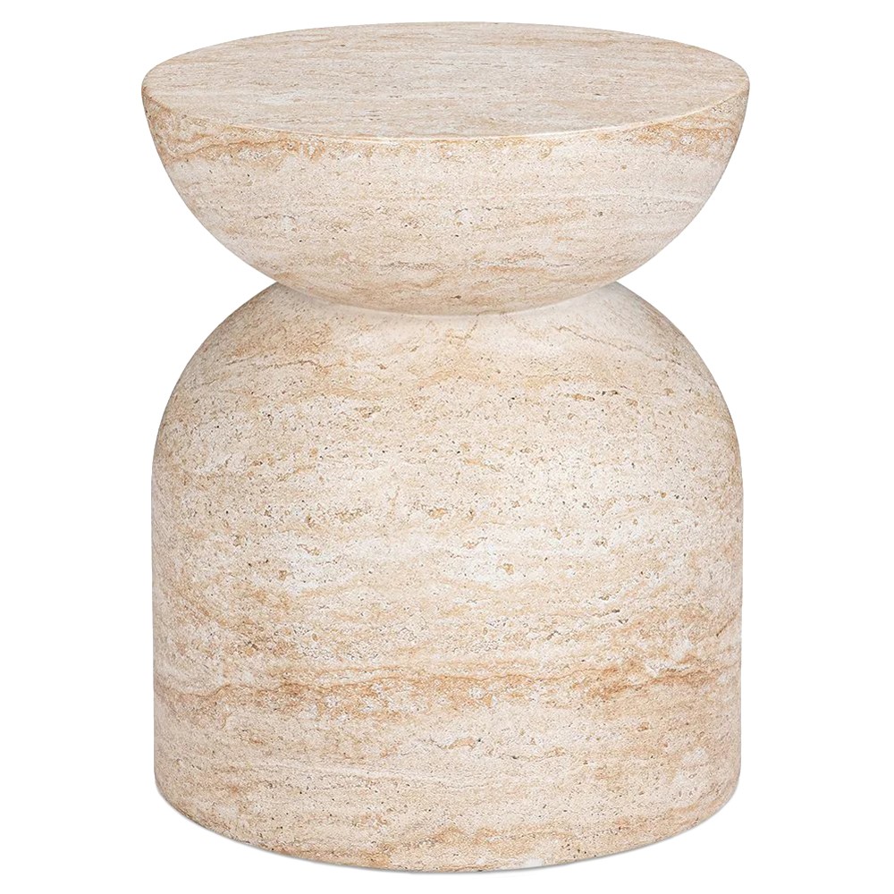 Vaughn Modern Classic Beige Concrete Outdoor Stool|
