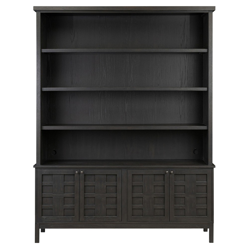 Constance Rustic Lodge Smoked Black Oak Bookcase|
