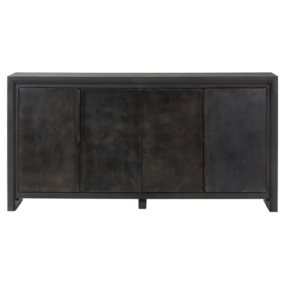 Marcella Modern Classic Distressed Iron Brown Oak Sideboard|