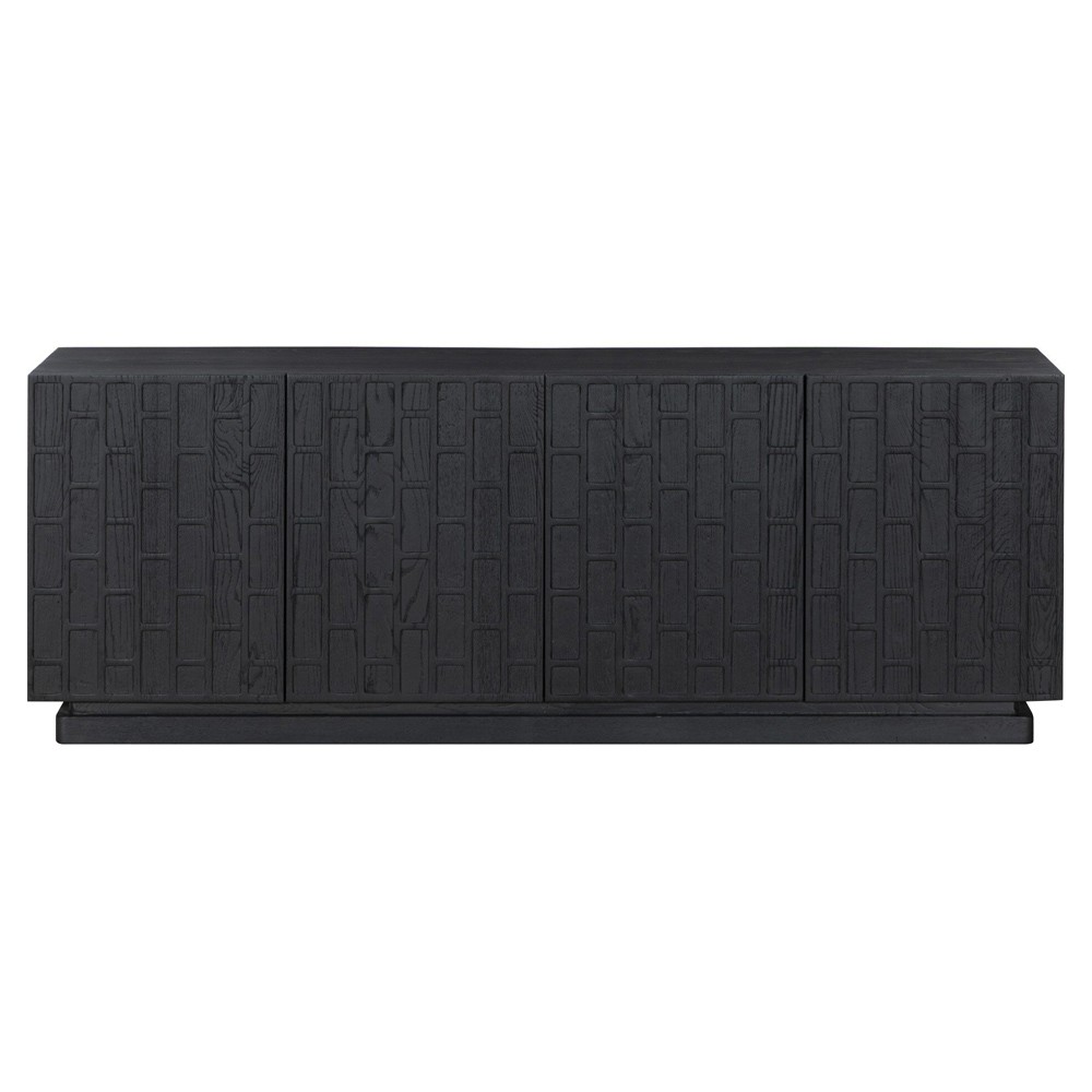 Asbury Rustic Lodge Black Oak Media Console - 72"|