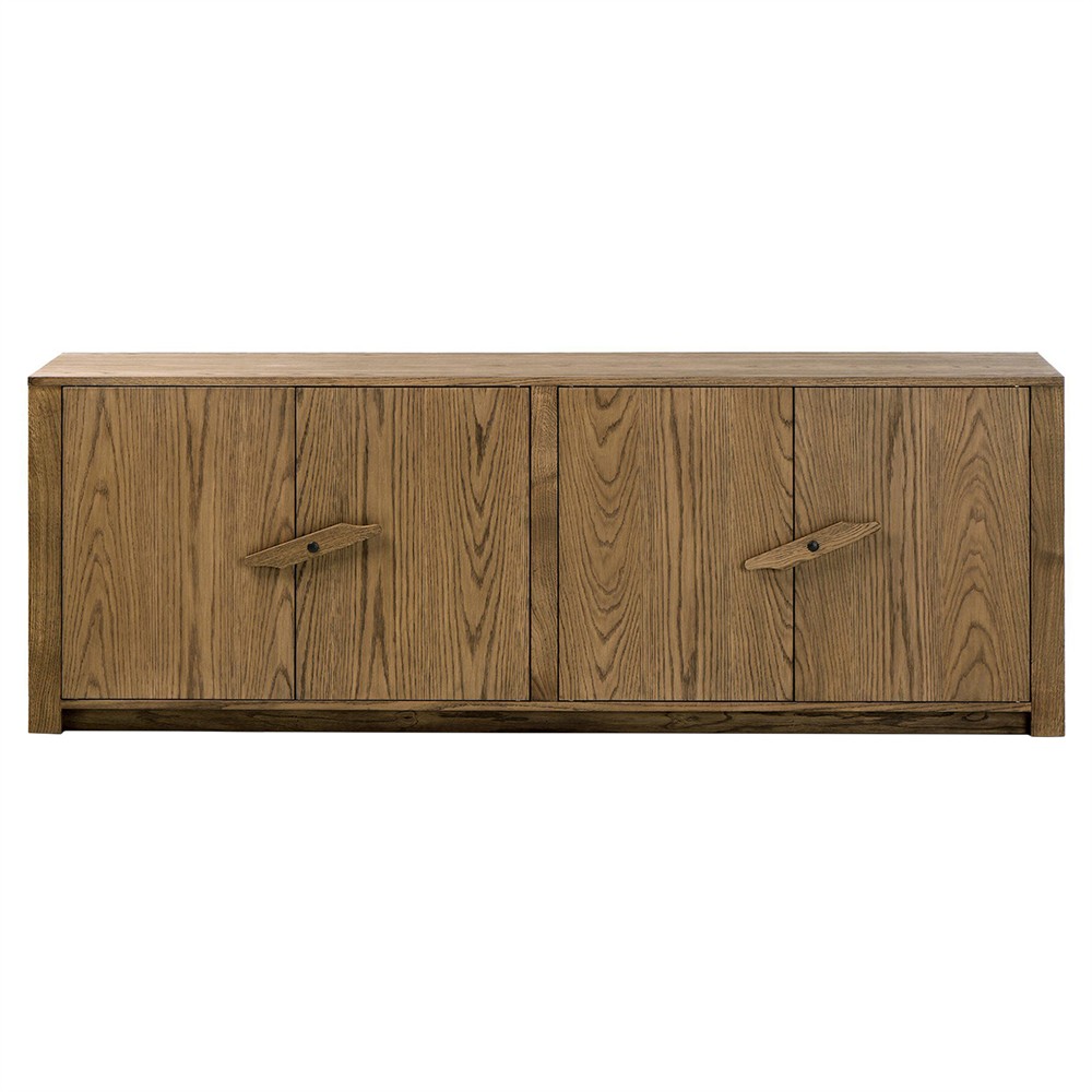 Bedford Rustic Lodge Natural Oak Media Console - 78"|